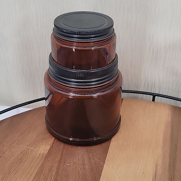 Kodak Film Canaster Brown Glass D 76 Double Jar - Picture 1 of 3